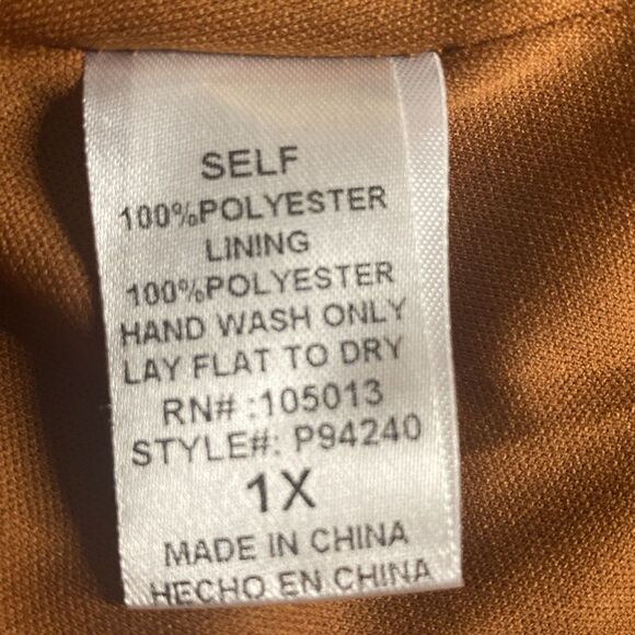 Savanna Jane Wm’s Sz 1X Brown Embroidered Floral Boho Lined Pleated Mini Skirt - Picture 7 of 7